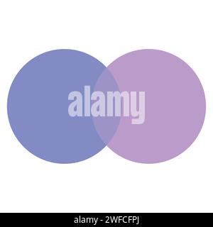 Cerchi intersecanti blu e viola. Elemento geometrico. Circolo degli affari. Illustrazione vettoriale. immagine stock. EPS 10. Illustrazione Vettoriale