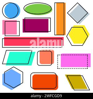 ombreggiatura geometrica colorata. banner promozionale prezzo. Forma del banner sconto. Illustrazione vettoriale. immagine stock. EPS 10. Illustrazione Vettoriale