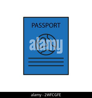 Passaporto blu. Elemento di progettazione. Simbolo nazionale. Illustrazione vettoriale. immagine stock. EPS 10. Illustrazione Vettoriale