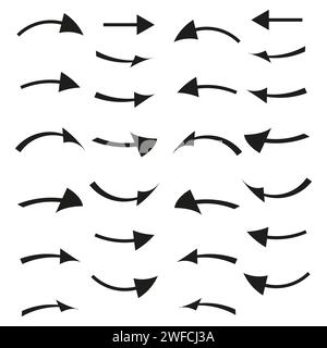 Frecce ondulate diverse. Elemento di progettazione. Illustrazione vettoriale. Immagine stock. EPS 10. Illustrazione Vettoriale