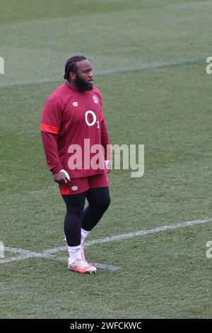 Girona, Spagna, 29 gennaio 2024 - Ben Obano al campo di allenamento maschile di rugby in Inghilterra. Foto Stock