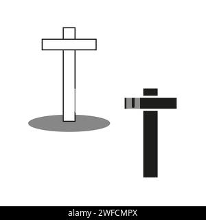 croci religiose. Simbolo della croce. Illustrazione vettoriale. immagine stock. EPS 10. Illustrazione Vettoriale