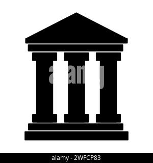 Icona tetto colonne. Museo storico. Illustrazione vettoriale. Immagine stock. EPS 10. Illustrazione Vettoriale