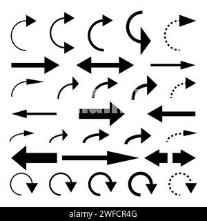 frecce nere diverse. modello di progettazione infografica. Illustrazione vettoriale. immagine stock. EPS 10. Illustrazione Vettoriale