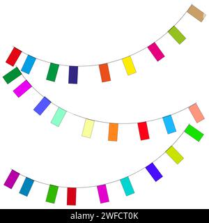 Pennant colorati. Decorazioni per feste. Illustrazione vettoriale. immagine stock. EPS 10. Illustrazione Vettoriale