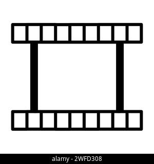 Icona della striscia di pellicola piatta. Illustrazione vettoriale. immagine stock. EPS 10. Illustrazione Vettoriale