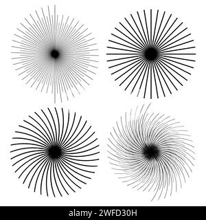 Linee di raggi. Icona a forma di stella. Illustrazione vettoriale. immagine stock. EPS 10. Illustrazione Vettoriale