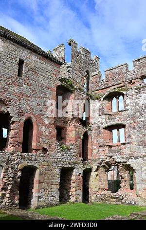 Acton Burnel Castle, una residenza fortificata del XIII secolo ad Acton Burnell, Shrewsbury, Shropshire Foto Stock