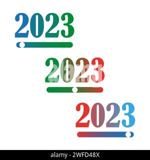 scala 2023, ottimo design per qualsiasi scopo. Modello creativo per le vacanze. Successo aziendale. Illustrazione vettoriale. immagine stock. EPS 10. Illustrazione Vettoriale