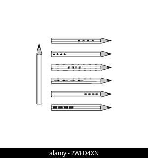 icone penne. Illustrazione vettoriale. immagine stock. EPS 10. Illustrazione Vettoriale