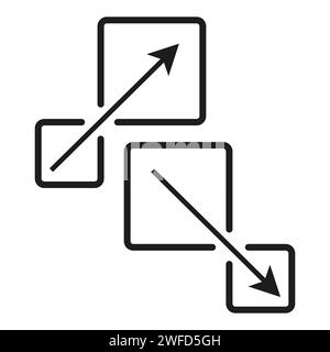 Icona con frecce quadrate su sfondo bianco. Illustrazione vettoriale. EPS 10. Illustrazione Vettoriale