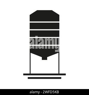 Icona granaio. Bunker per grano, icona silo. Icona dell'elevatore di deposito. Illustrazione vettoriale. immagine stock. EPS 10. Illustrazione Vettoriale