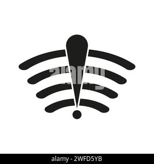 icona punto esclamativo wifi. Illustrazione vettoriale. EPS 10. Illustrazione Vettoriale