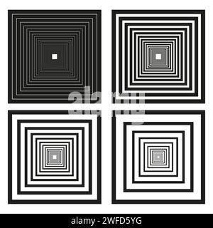 Quadra uno molti in stile astratto. Sfondo dello spazio. Poster psichedelico. Illustrazione vettoriale. EPS 10. Illustrazione Vettoriale