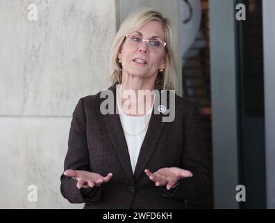 Washington, DC, USA. 25 gennaio 2024. Nancy Landry (Segretario di Stato della Louisiana) parla durante l'Ellevate Louisiana Luncheon in concomitanza con le attività "Mardi Gras in D.C." al ristorante Palms di Washington, DC giovedì 25 gennaio 2023. (Foto di Peter G. Forest/Forest Photography, LLC) credito: SIPA USA/Alamy Live News Foto Stock