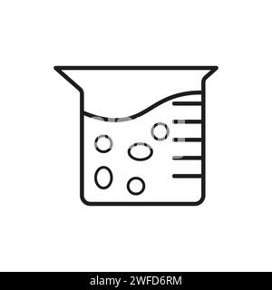 Matraccio chimico con liquido. Illustrazione vettoriale. immagine stock. EPS 10. Illustrazione Vettoriale