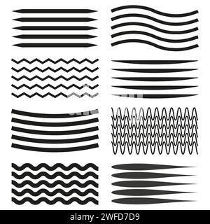 linee diverse sono nere. Texture grunge. Illustrazione vettoriale. EPS 10. Illustrazione Vettoriale