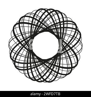 Elemento vettore astratto. Forma circolare con linee intersecanti. Vortice, forma a spirale. Illustrazione vettoriale. EPS 10. Illustrazione Vettoriale