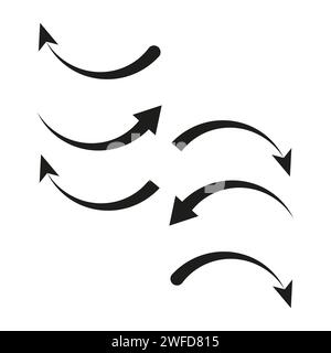 Icona piatta con frecce curve. Illustrazione vettoriale. EPS 10. Illustrazione Vettoriale