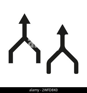 due frecce che uniscono icon vector collaborazione, partnership, alleanza, unendo e concetto di crescita per grafica design, logo, sito web, social media, mobil Illustrazione Vettoriale
