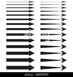 Set di frecce rettilinee astratte. Simbolo icona. Illustrazione vettoriale. EPS 10. Illustrazione Vettoriale