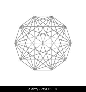 Interblocco, forma poligonale di interconnessione, elemento. Illustrazione vettoriale. EPS 10. Illustrazione Vettoriale