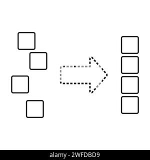 Icona di ordinamento o allineamento. Illustrazione vettoriale. immagine stock. EPS 10. Illustrazione Vettoriale