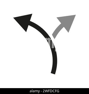 Simbolo freccia a due vie, icona freccia. Illustrazione vettoriale. immagine stock. EPS 10. Illustrazione Vettoriale