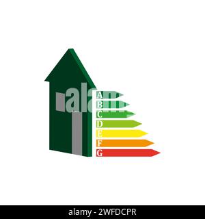 Grafico dell'energia per la progettazione concettuale. Icona efficienza energetica. Informazioni cartografiche. Illustrazione vettoriale. EPS 10. Illustrazione Vettoriale