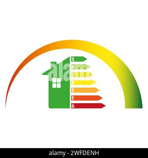 Grafico dell'energia per la progettazione concettuale. Icona efficienza energetica. Informazioni cartografiche. Illustrazione vettoriale. EPS 10. Illustrazione Vettoriale