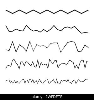 Spigoloso, a zig zag ondulato geometrico, a linee incrociate illustrazione vettoriale. EPS 10. Immagine stock. Illustrazione Vettoriale