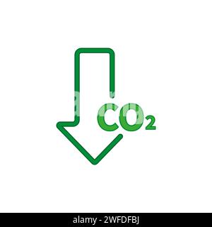 Icona riduzione delle emissioni di CO2 segnale vettoriale di arresto del cambiamento climatico per grafica, logo, sito Web. Illustrazione vettoriale. EPS 10. Illustrazione Vettoriale