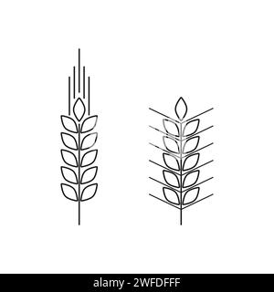 Icona orecchio di grano, segno di linea. Illustrazione vettoriale. immagine stock. EPS 10. Illustrazione Vettoriale