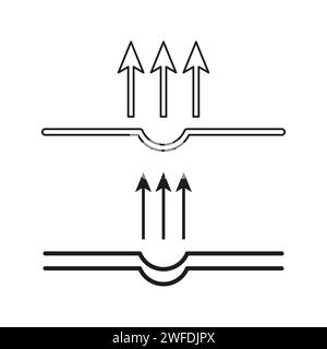 Icona di elasticità. Segno di rughe. Logo della pelle. Simbolo elastico. Illustrazione vettoriale. EPS 10. Immagine stock. Illustrazione Vettoriale