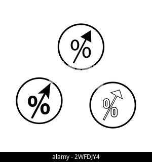 impostazione dell'icona percentuale su. Illustrazione vettoriale. EPS 10. Immagine stock. Illustrazione Vettoriale