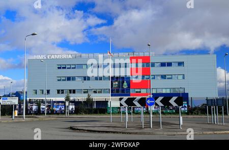 HMS Cambria, Royal Naval Reserve Unit, Roath Dock, Cardiff. Foto Stock