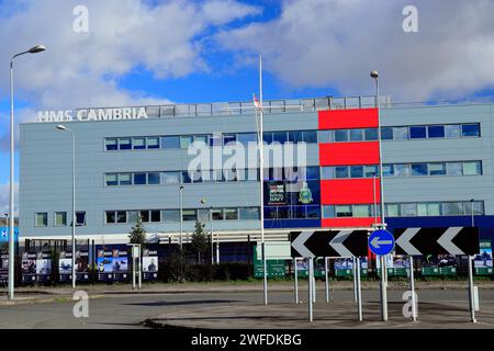HMS Cambria, Royal Naval Reserve Unit, Roath Dock, Cardiff. Foto Stock