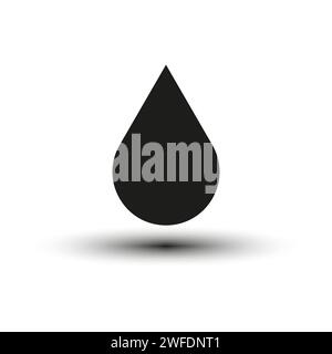 Acqua, olio o gocce di sangue, silhouette nera. Illustrazione vettoriale. EPS 10. immagine stock. Illustrazione Vettoriale