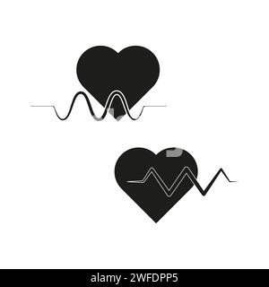 Icona polso cardiaco. Illustrazione vettoriale. EPS 10. Immagine stock. Illustrazione Vettoriale