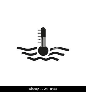 Nuova icona della temperatura del liquido di raffreddamento del motore. Illustrazione vettoriale. immagine stock. EPS 10. Illustrazione Vettoriale