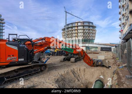 Edificio per eventi e locali, casinò, hotel e ristorante nella località balneare di Middelkerke lungo la costa del Mare del Nord, Fiandre occidentali, Belgio Foto Stock