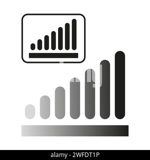 Simbolo grafico a barre. Informazioni sul grafico rettangolare arrotondato. Illustrazione vettoriale. EPS 10. Immagine stock. Illustrazione Vettoriale