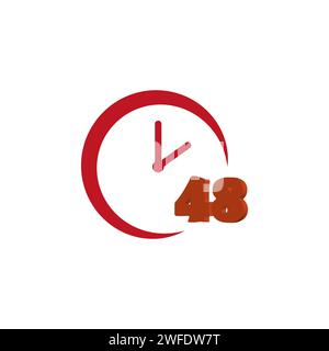 icona 48 ore. Illustrazione vettoriale. immagine stock. EPS 10. Illustrazione Vettoriale