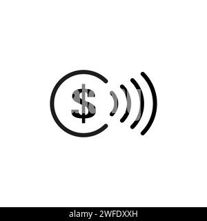 icona di pagamento senza contatto, pagamento senza contanti, nfc. Illustrazione vettoriale. immagine stock. EPS 10. Illustrazione Vettoriale