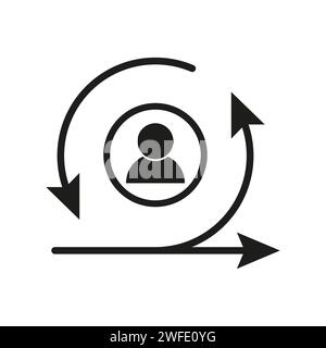 Agile, icona manager. Elemento di marketing icona. Illustrazione vettoriale. EPS 10. Immagine stock. Illustrazione Vettoriale