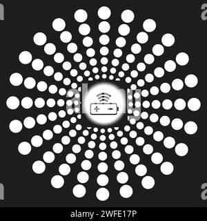 Quadrato con angoli arrotondati. Gestione dell'alimentazione tramite una rete wi-fi. Illustrazione vettoriale. EPS 10. Immagine stock. Illustrazione Vettoriale