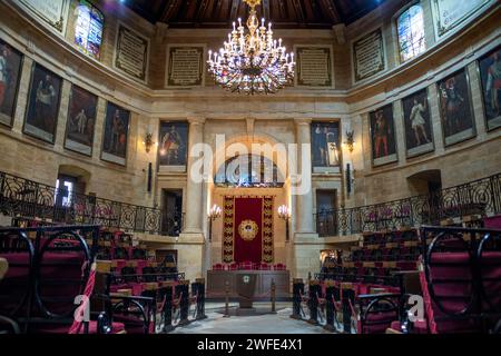 Casa delle Assemblee o Casa de Juntas, Parlamento basco, Gernika Lumo, provincia di Biscaglia, Pais Vasco, Euskadi, Spagna Foto Stock