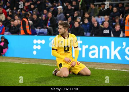 Selhurst Park, Selhurst, Londra, Regno Unito. 30 gennaio 2024. Premier League Football, Crystal Palace contro Sheffield United; James McAtee dello Sheffield United festeggia il suo gol al 20° minuto per 1-2. Credito: Action Plus Sports/Alamy Live News Foto Stock