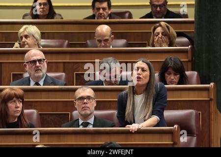 Madrid Spagna; 01/30/2024.- il Congresso dei deputati spagnoli vota contro la legge di amnistia per i politici catalani, il partito catalano Juns per Catalunya ha votato contro. Avranno a disposizione da 15 giorni a un mese in più per discutere gli emendamenti già registrati, prima di ritornare in Plenaria per la votazione finale. Foto: Juan Carlos Rojas Foto Stock