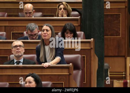 Madrid Spagna; 01/30/2024.- il Congresso dei deputati spagnoli vota contro la legge di amnistia per i politici catalani, il partito catalano Juns per Catalunya ha votato contro. Avranno a disposizione da 15 giorni a un mese in più per discutere gli emendamenti già registrati, prima di ritornare in Plenaria per la votazione finale. Foto: Juan Carlos Rojas Foto Stock